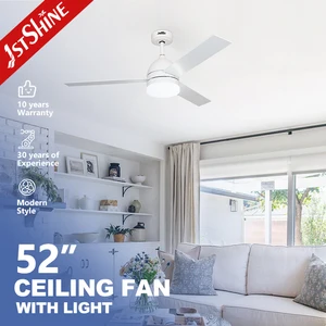 1stshine Ceiling Fan Modern Soft Wind OEM Remote Control 52 Inches White Ceiling Fans with Light