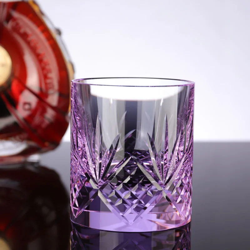 product old fashioned crystal whisky glasses luxury  crystal colorful lead free glass whisky glasses with thick bottom-36