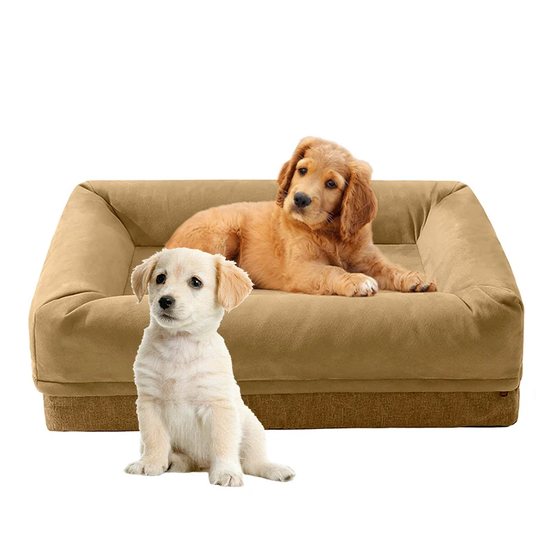 2024 dog productssmall memory foam orthopedic  hundebett warm waterproof inner liner cat dog couch pet sofa bed for cat and dog