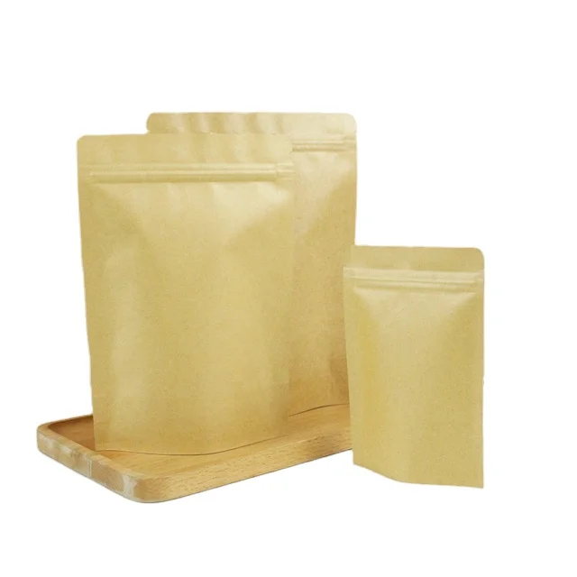 Customized Kraft Paper Sachet Packaging Pouch Bag Biodegradable and Food Grade for Sugar Powder Pet Food and Potato Chips