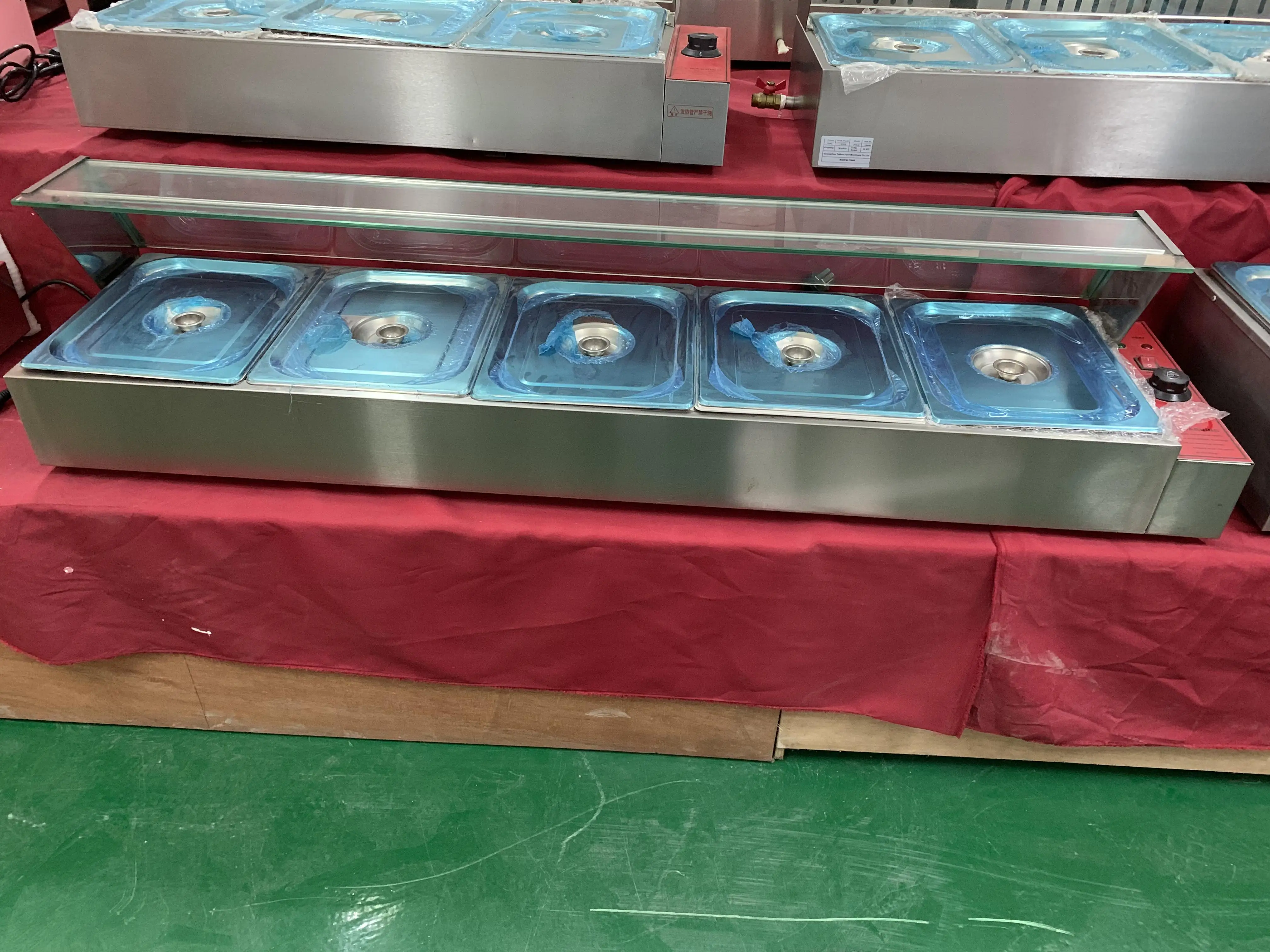 2 Pans Bain Marie Counter Commercial Kitchen Buffet Bain Marie Food Warmer electric Bain Marie Heating Element factory