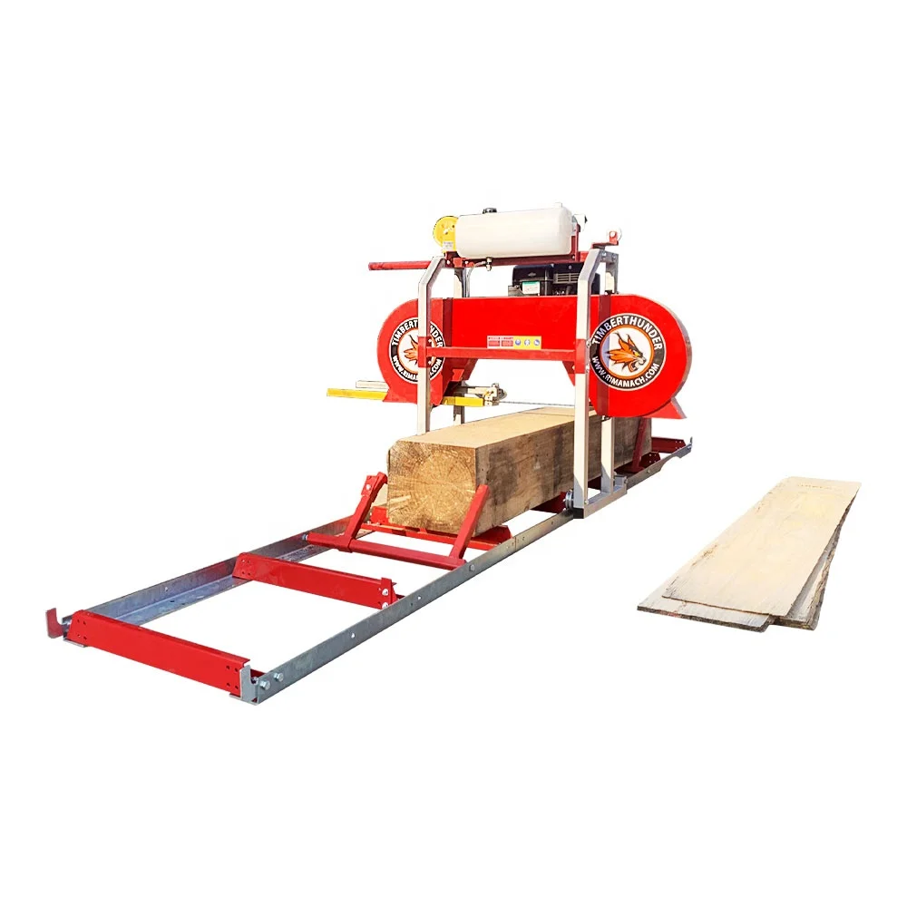 Horizontal Gasoline 18' 460mm Log Portable Sawmill Machine Wood Cutting Band Saw Mill