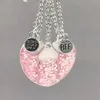 Collana in tre pezzi in argento con placche rosa - argento