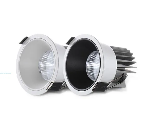 LHWYLED Super Bright LED Ceiling COB Lights 75mm Cutout 7W 24W LED COB Downlight Fixed Antiglare Gold LED Downlight for Hotel