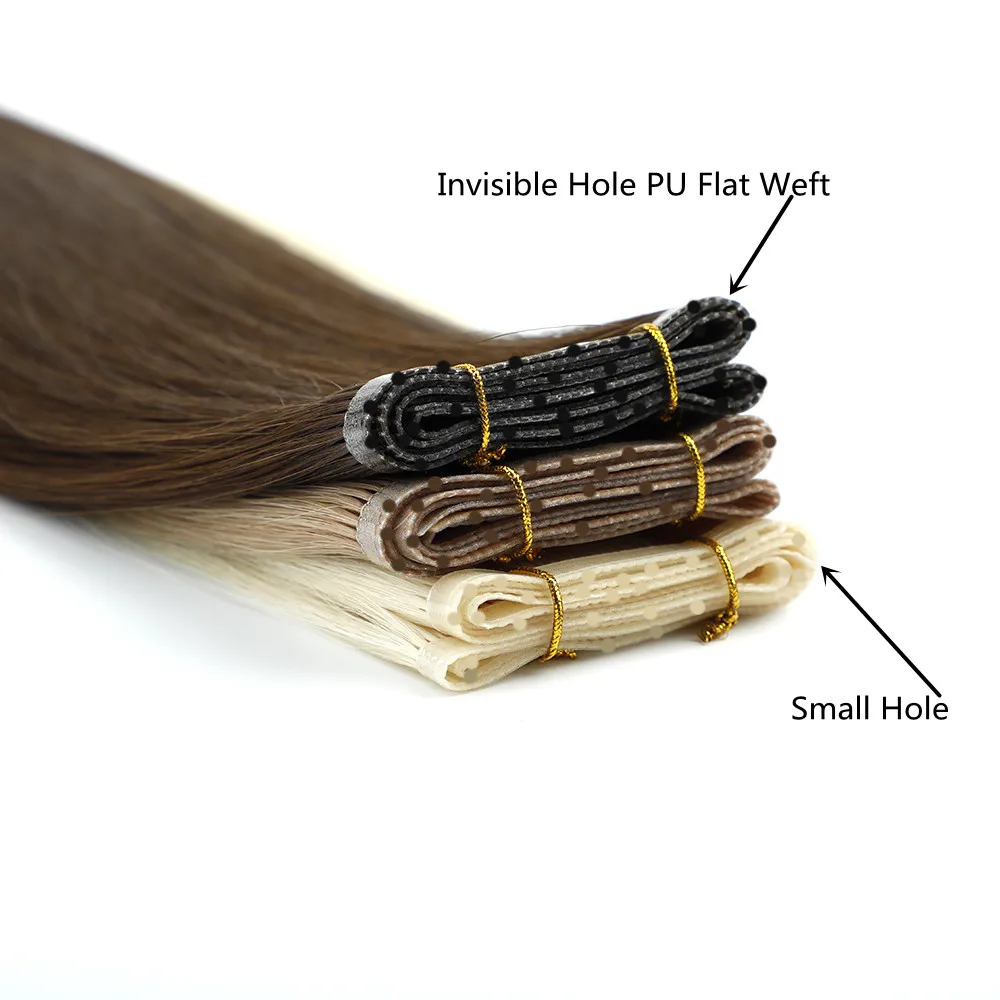 LeShine Flat Weft Double Drawn Extensions Remy Hair Wholesale Easy Use Invisible PU Machine 100% Remy Human Hair factory