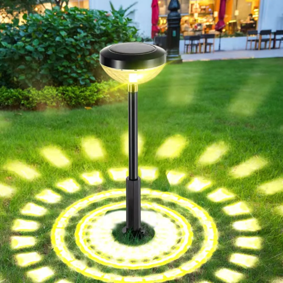 New Pattern Design RGB Waterproof Solar Garden Outdoor Landscape Lawn Ground Light Lamp