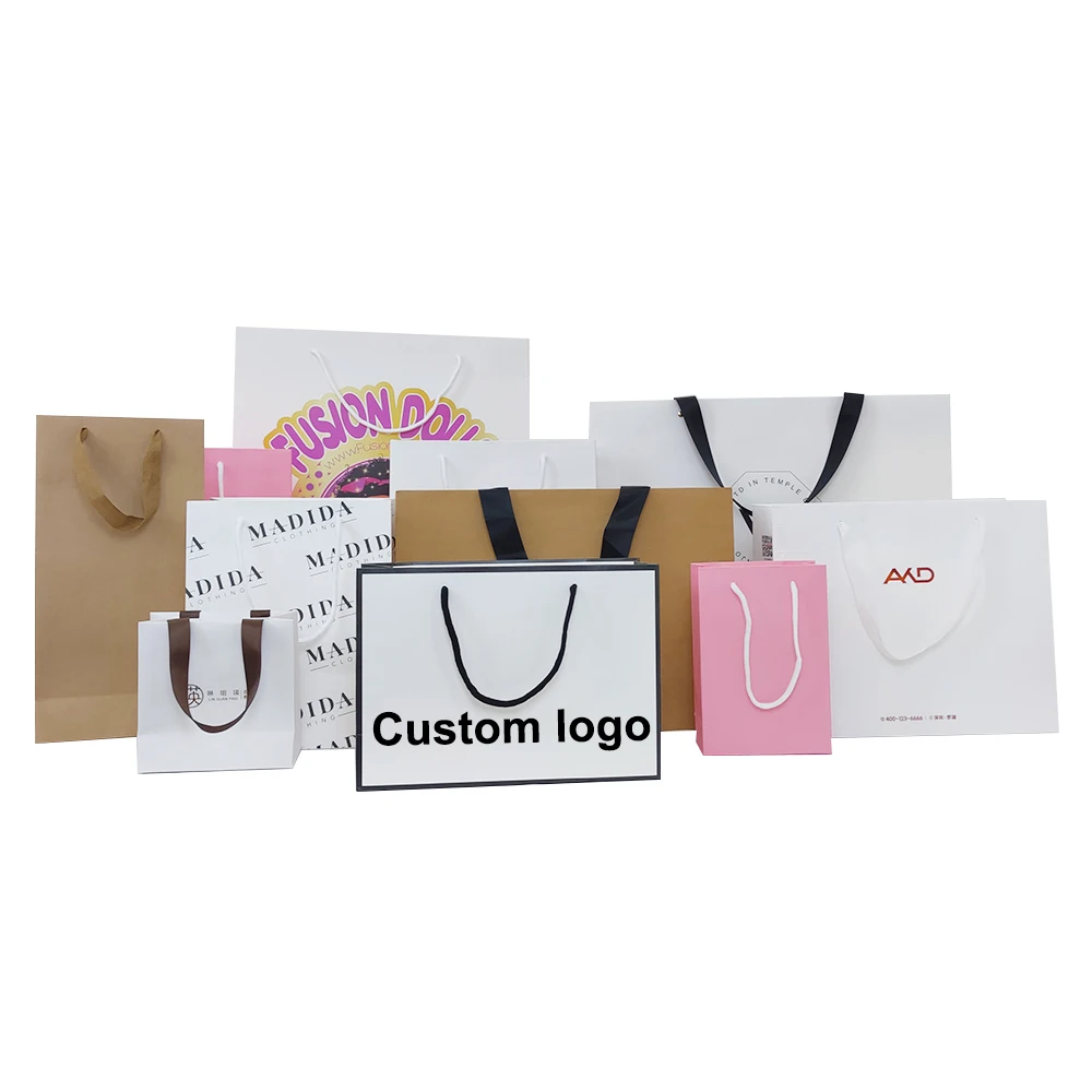 Custom LOGO Bags With Business LOGO on Custom Paper Bags 