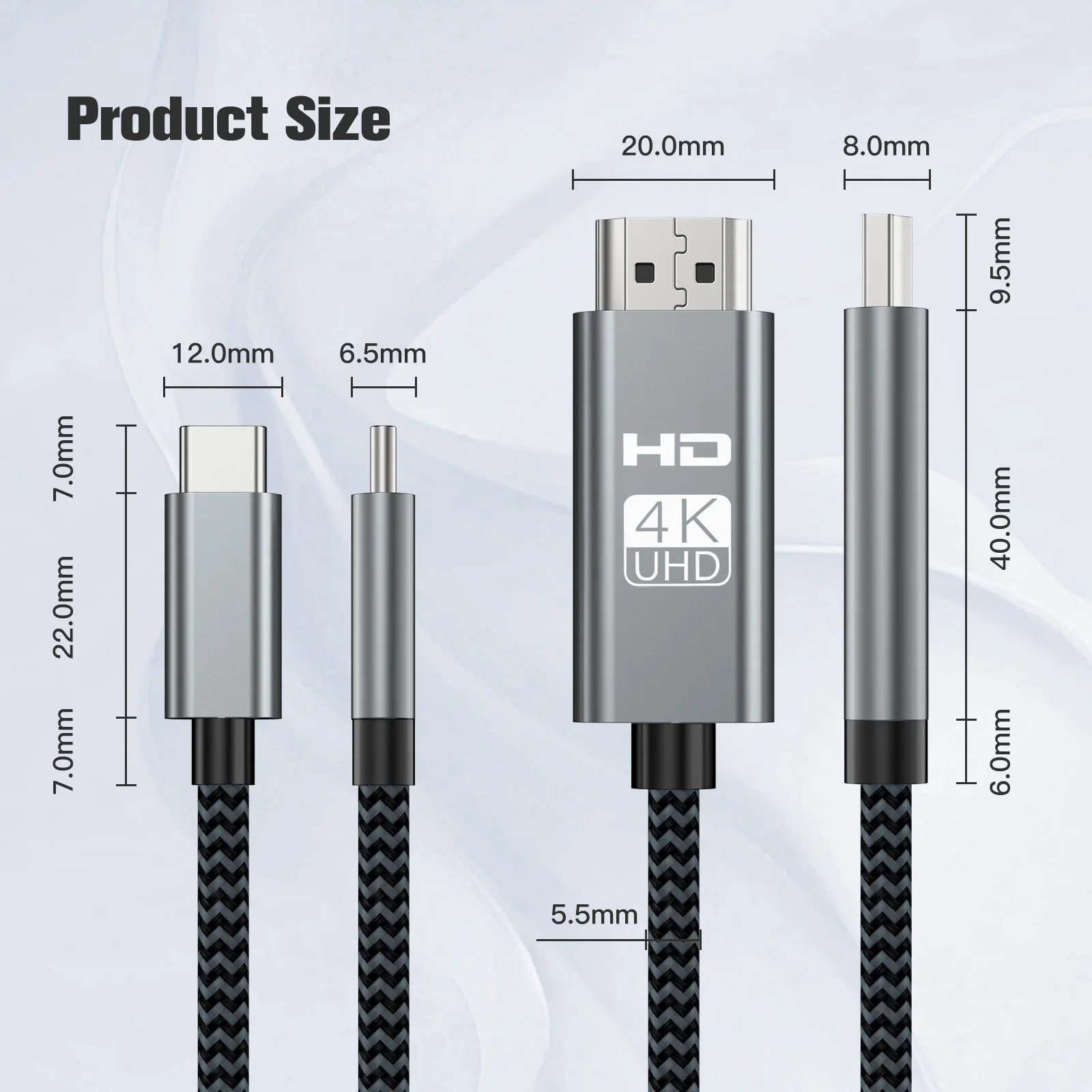 4k 30hz Usb 3.1 Usbc Type C To Hdmi Cable Hdtv Adapter Connect Mobile