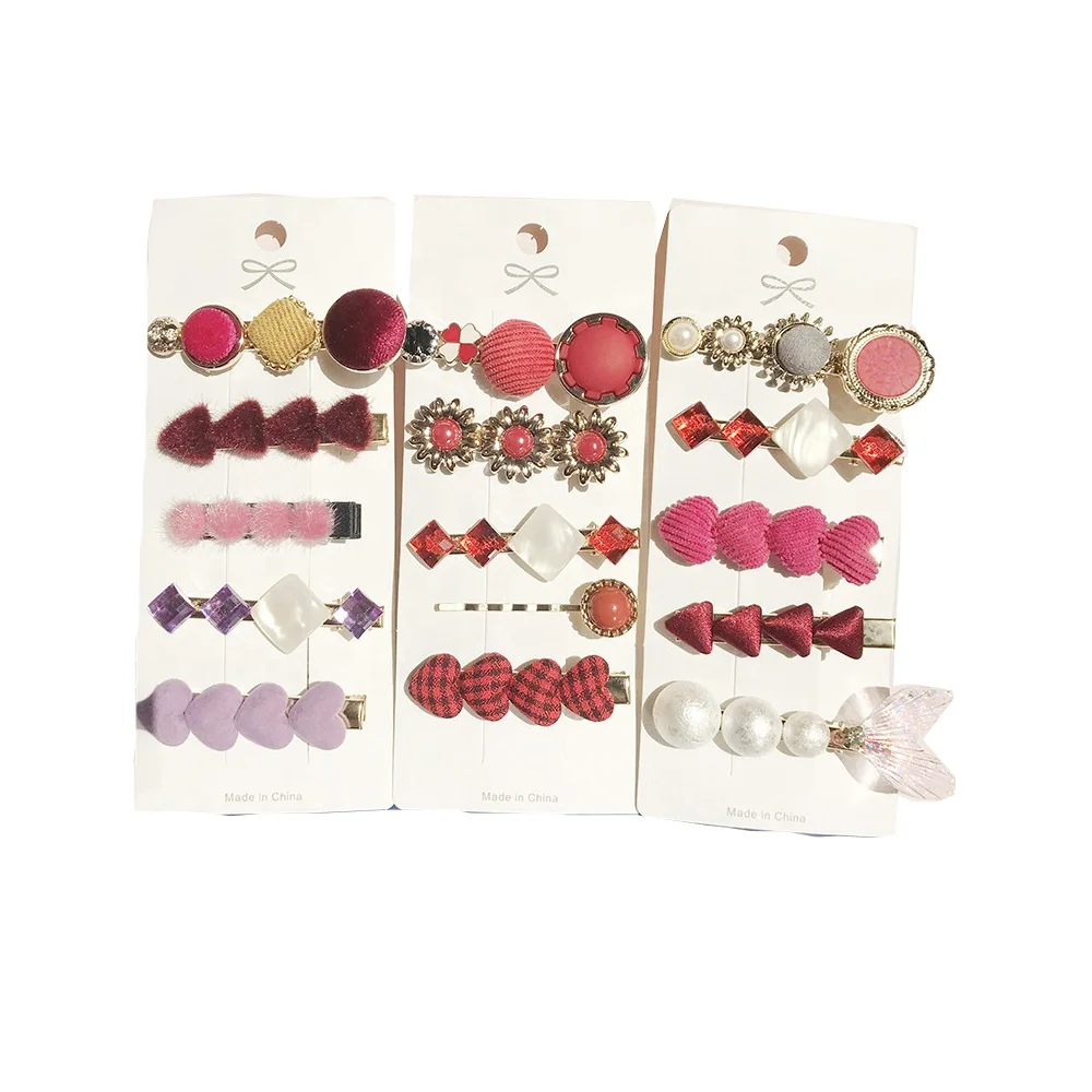 Новинка, плюшевая шпилька для волос с жемчугом, хвост русалки, боковой зажим, Шпилька для волос с бахромой красного цвета ручной работы, заколки для волос с блестящими кристаллами