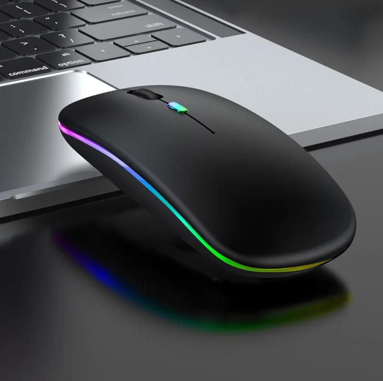 Custom 2.4GHz bluetooth 5.0 Dual Mode Wireless Mouse Silent LED RGB Backlight Rechargeable Gaming Wireless Mouse for Laptop ipad