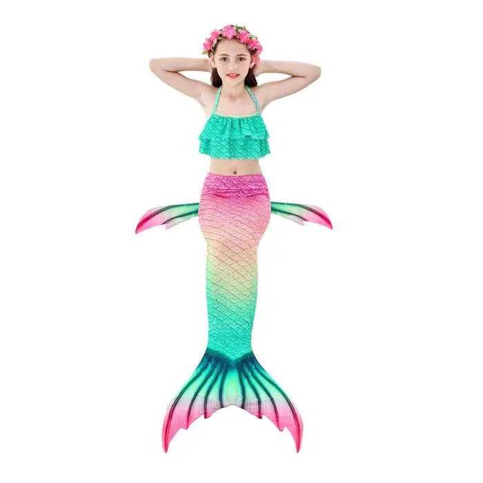 Mermaid For Swimming Girls Swimsuit Princess Bikini Set Bathing Suit ...