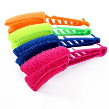 Hot Selling Three-Tooth Shutter Car Cleaning Brush Removable Air Conditioning Vent Cleaning Clip Fan Gap Wipe Dust Wipe