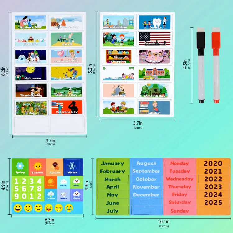 My First Daily Calendar For Kids Magnetic Educational Toy For Toddlers ...