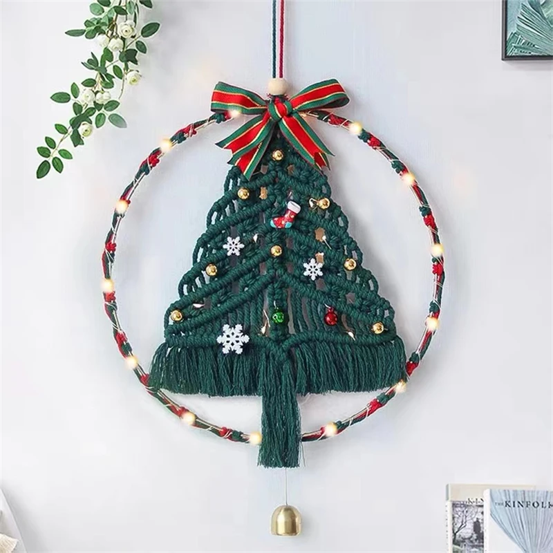 Acquista 2 pezzi Macrame Albero di Natale fai-da-te Albero di Natale Borsa  materiale per tessitura Kit albero di Natale fai-da-te