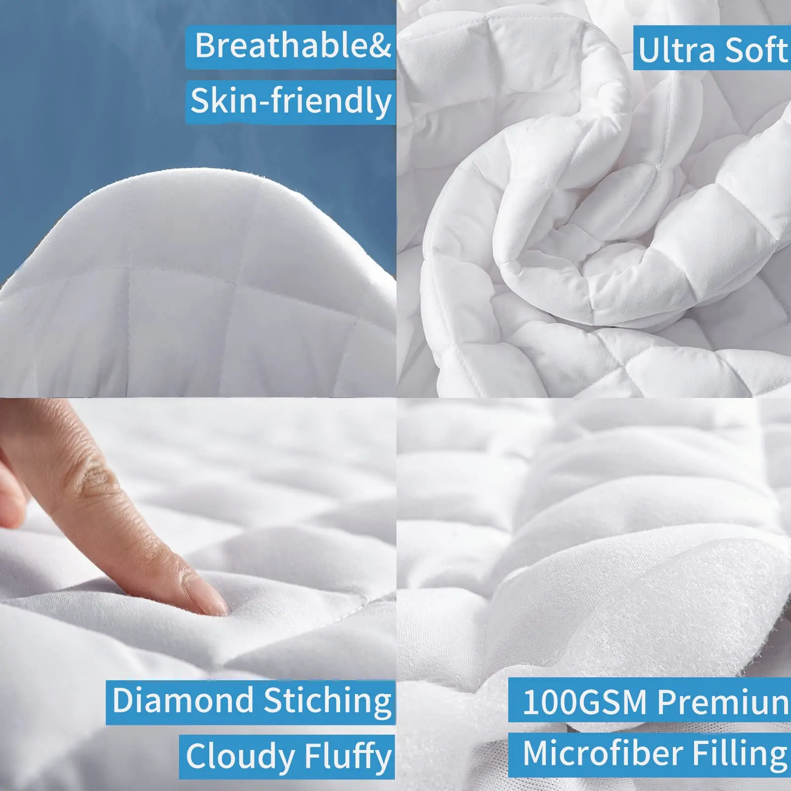 Solid Color 100% Waterproof Bed Protector