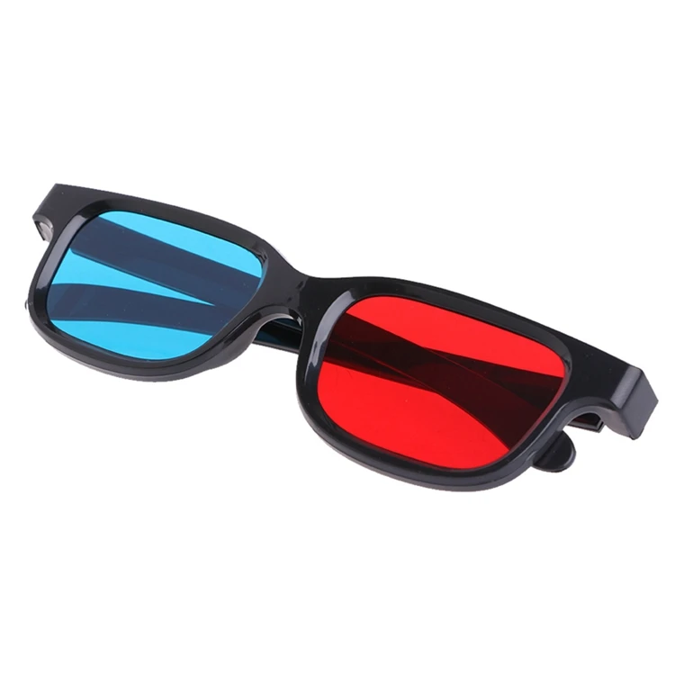 10 pièces lunettes 3D cadre noir universel rouge bleu cyan anaglyphe 3D lunettes 0.2mm pour DVD de jeu de film