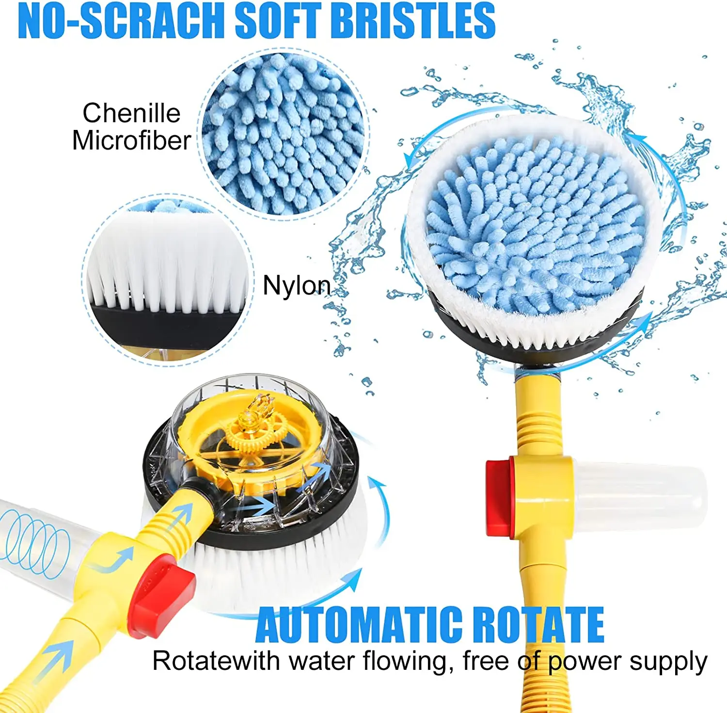 Rotating Car Wash Brush High Pressure Car Foam Brush Rotating Automatic