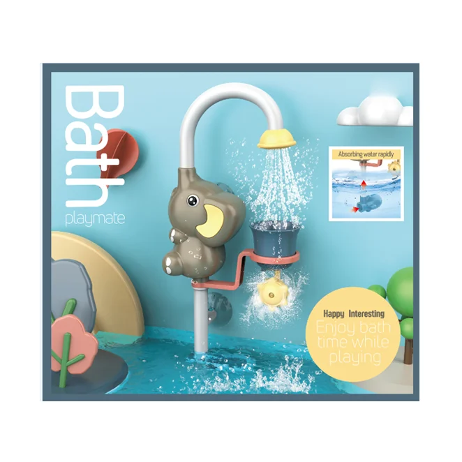 Elephant Water Pump Control Water Flow Baby Bath Shower Head With Trunk