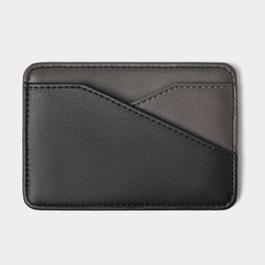 Custom Logo Faux PU Leather Men's Credit Cardholder Black Men Slim Card Holder Case