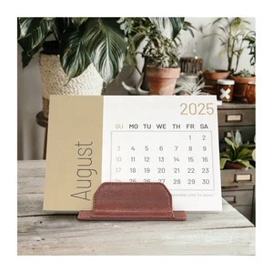 Small Batch Custom Business Logo Desk Calendar 2026 Inspirational Pu Leather Dairy Christian Religion Gift Bible Verse Calendars