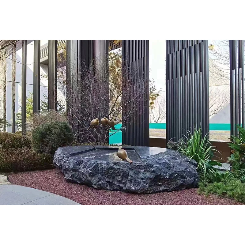 Raw Block Irregular Natural Face From Desk Black Basalt Stone for House