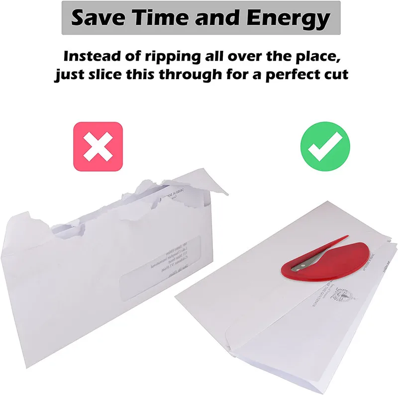 Letter Openers Plastic Envelope Slitter Razor Blade Paper Knife Open Letters Envelopes