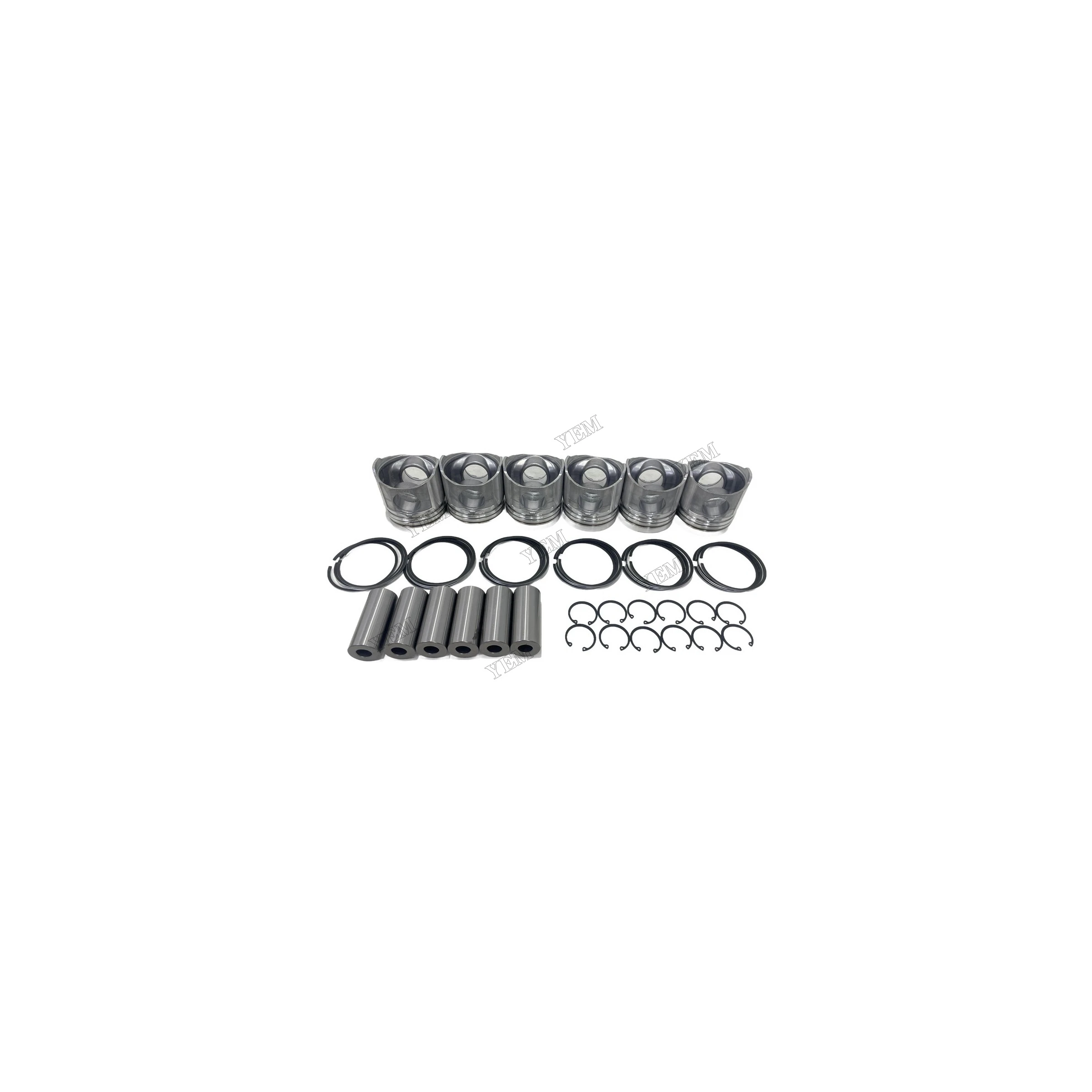 Piston With Rings Set Compatible for Komatsu 6D110 Universal Engine Parts