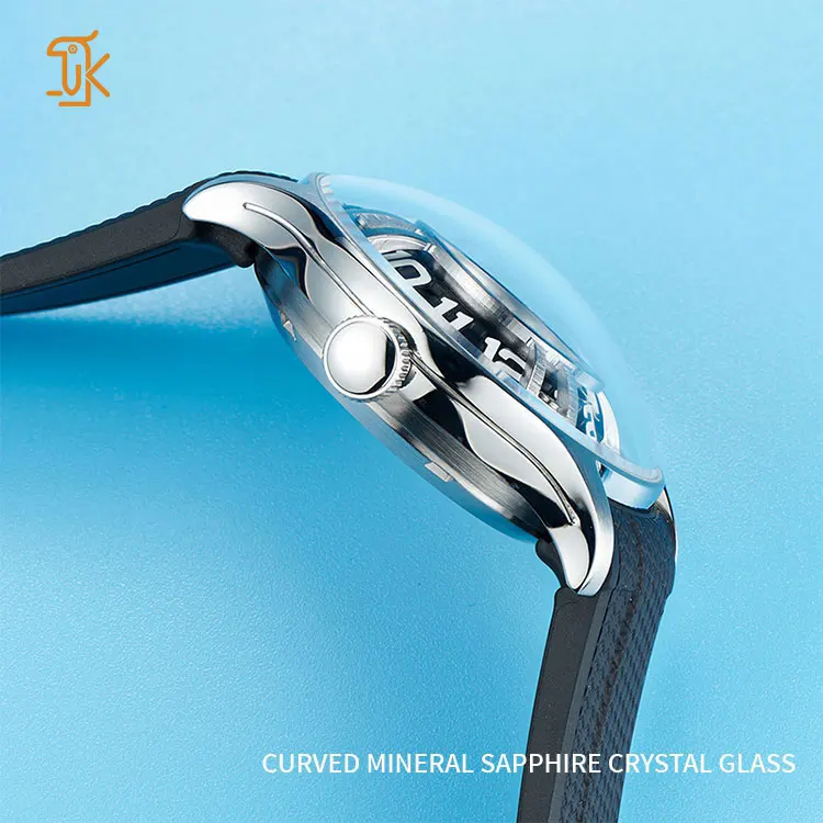 Expensive Unique Design Wandering Hour Mechanical Watch Luxury Brand Custom Logo Steel Luminous Domed Glass Wrist Watch Supplier
