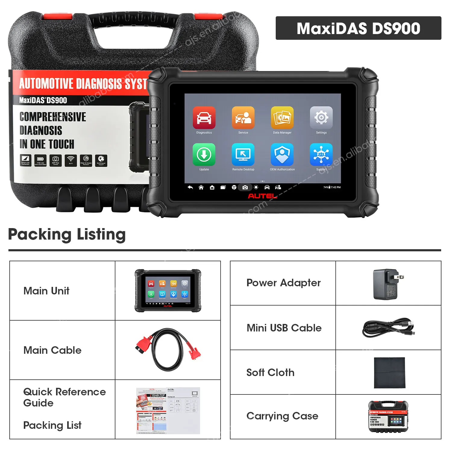 [US VERSION] Autel MaxiDAS DS900 Vehicle OBD2 Scanner Professional Engine Analyzer DS 900 DS808 Car Universal Diagnostic Tools