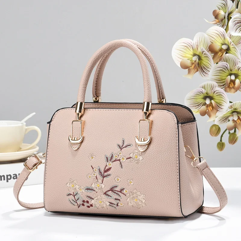 2026 New Trendy Floral Embroidered Women Handbags Versatile Casual Top Handle Shoulder Crossbody for Daily Use Bags for Women