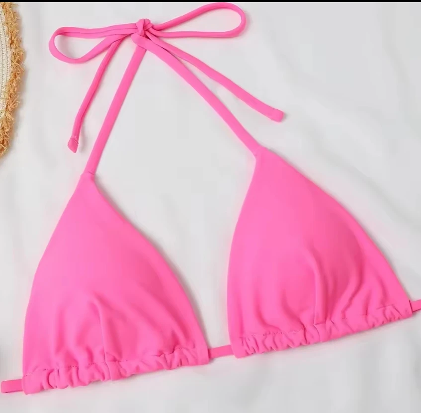 2024 Two Piece Pink Full Coverage String Sexy Micro Monokini Hot Girl Sxe Photo Bikini Custom Women Swimsuit