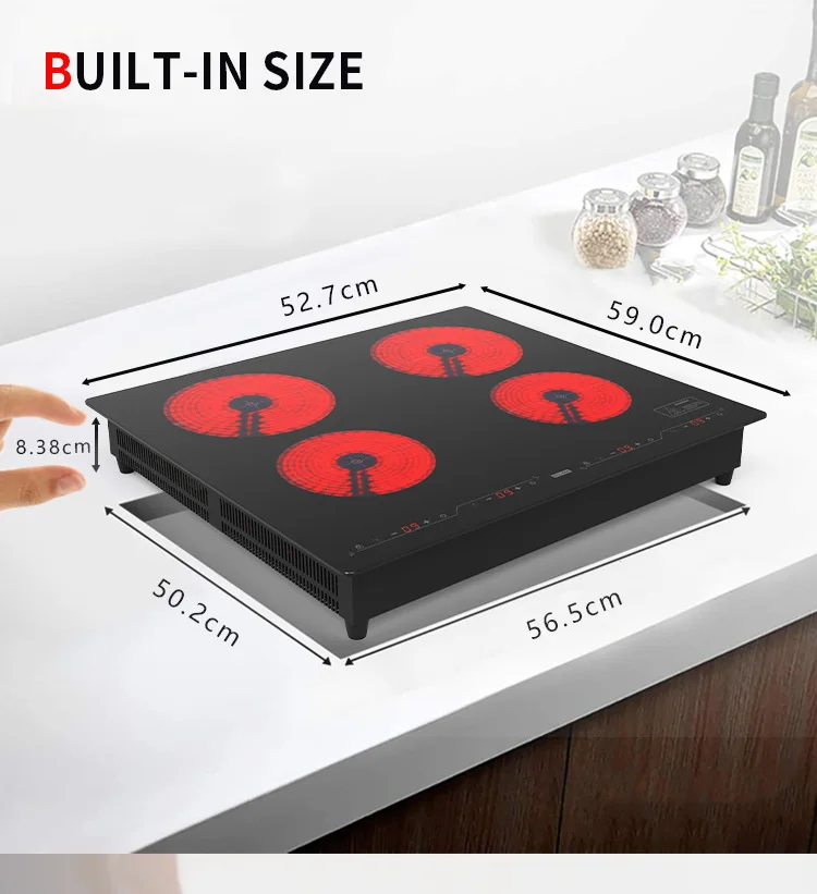 Household Induction Hob Built-in Infrared Electric 4 Burners Ceramic ...