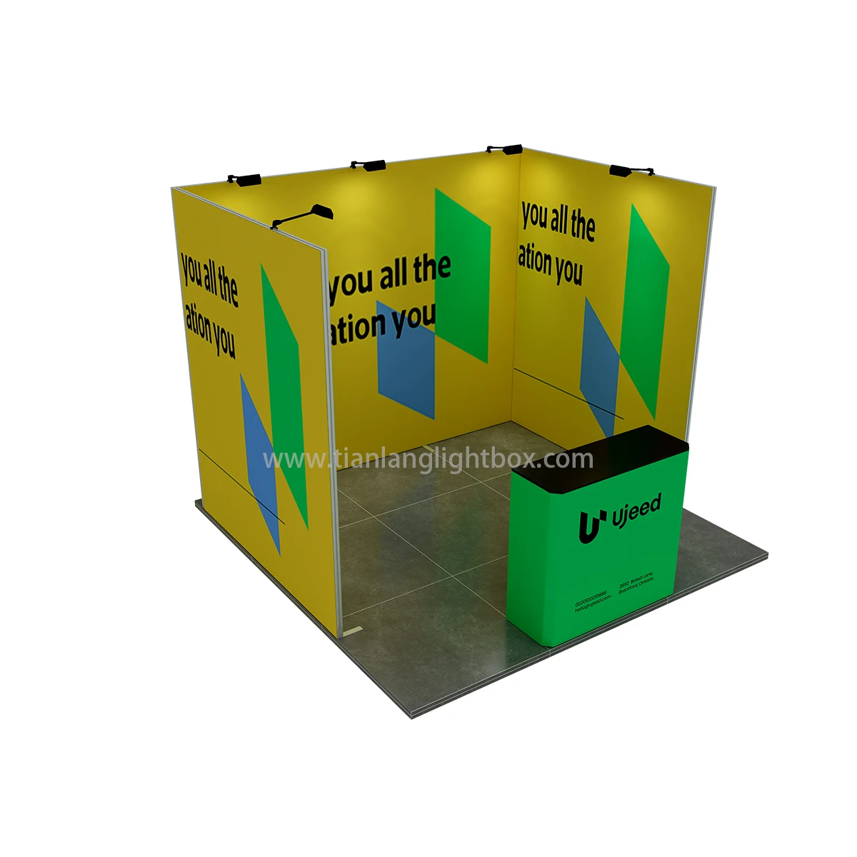 TianLang maliwanag na portable trade show booth 10x10 exhibition booth stand display modular aluminum backdrop