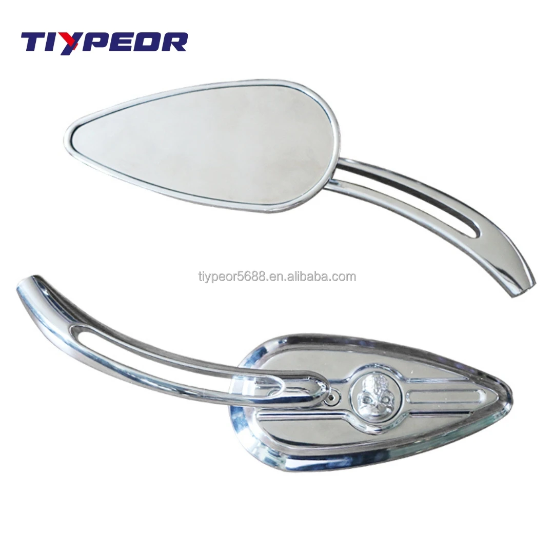 product tiypeor motorcycle mirror high quality chrome convex surface handlebar side mirror for harley rear view mirror-3