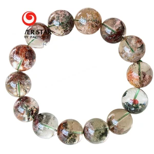 Natural Multicolor Round Shaped Rutilated Quartz Bracelet Forever Star 6-16mm