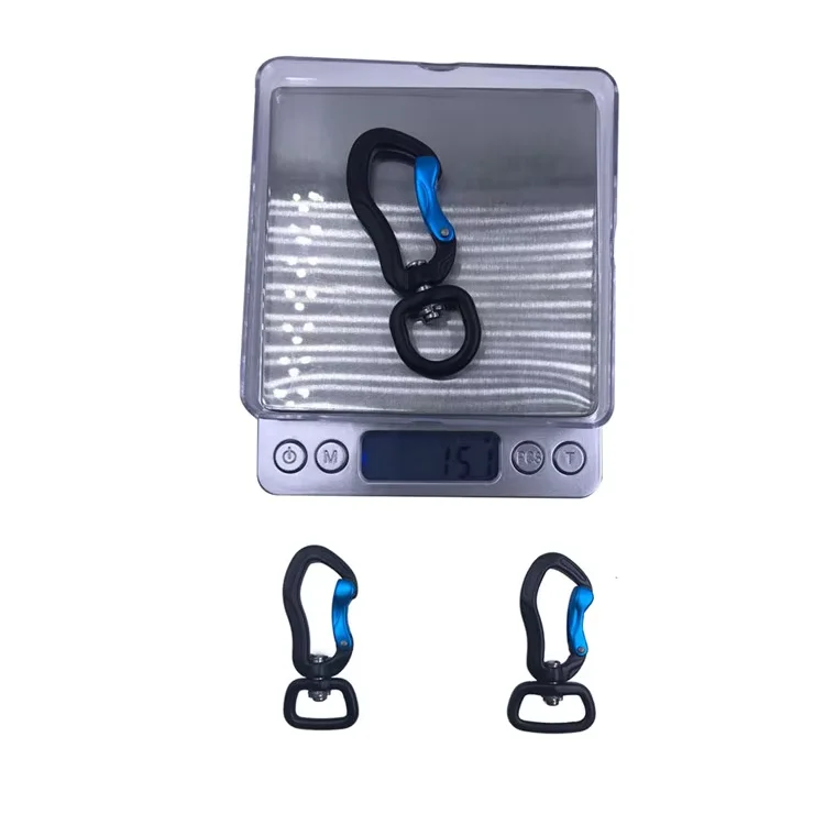 High Quality Aluminum Carabiner Screw Locking Spring Clip D Shaped Hook with Eye for Dog Leash