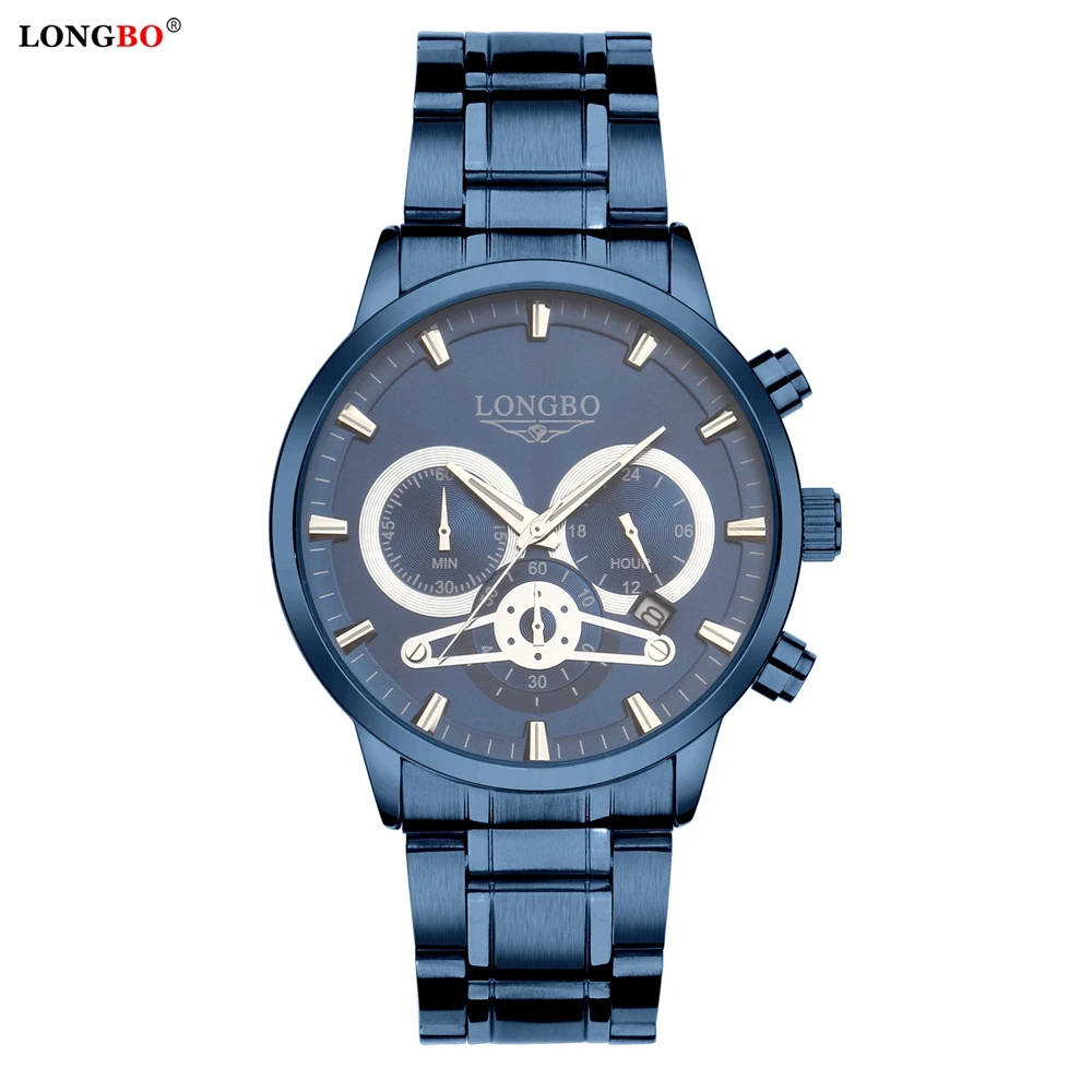 Longbo 80302G Stainless Steel Analog Black Dial Quartz Genuine Watch BW117  | eBay