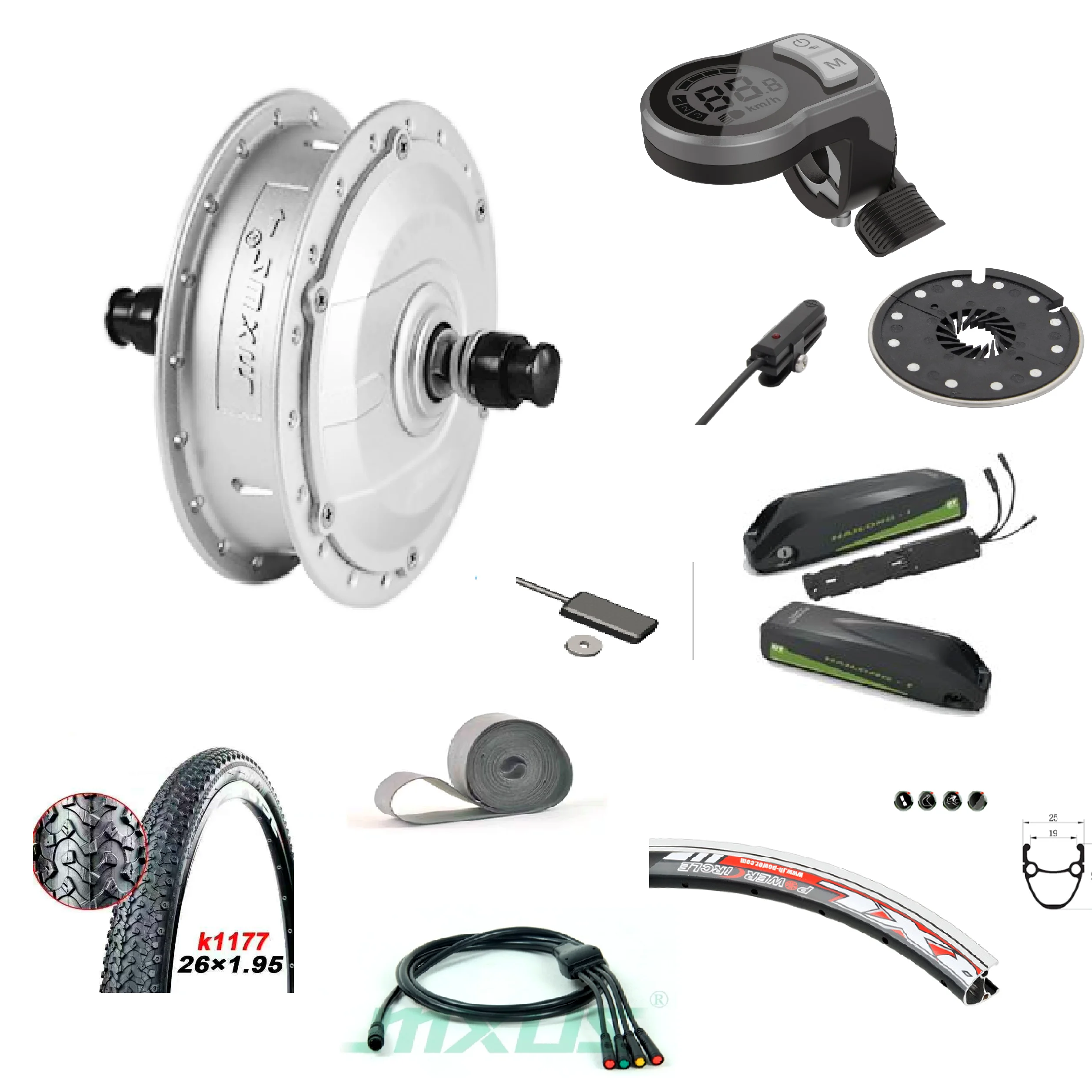 MXUS Hot Sale and High Efficiency 48v 500w Wheel Electric Bike Front Motor Conversion Kit US Market