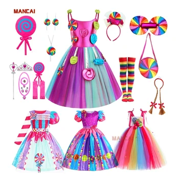 chinese dress ladies Girls' Candy Rainbow Lollipop Dress