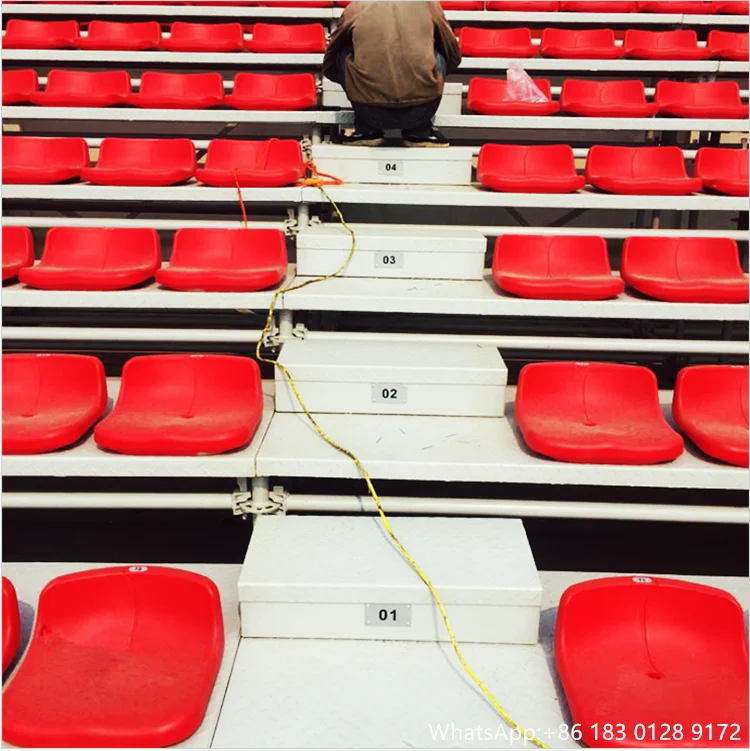 Outdoor Gym Telescopic Bleachers Flap Chair  Steel Grandstand Movable Stadium Bleachers in Dezhou  Factory