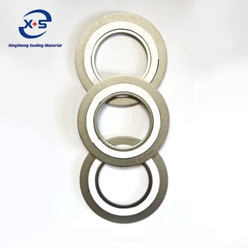 Standard seal metallic PTFE Spiral Wound Gasket 304 Stainless Steel Inner And Outer Ring Metal Wrap Gasket Seal