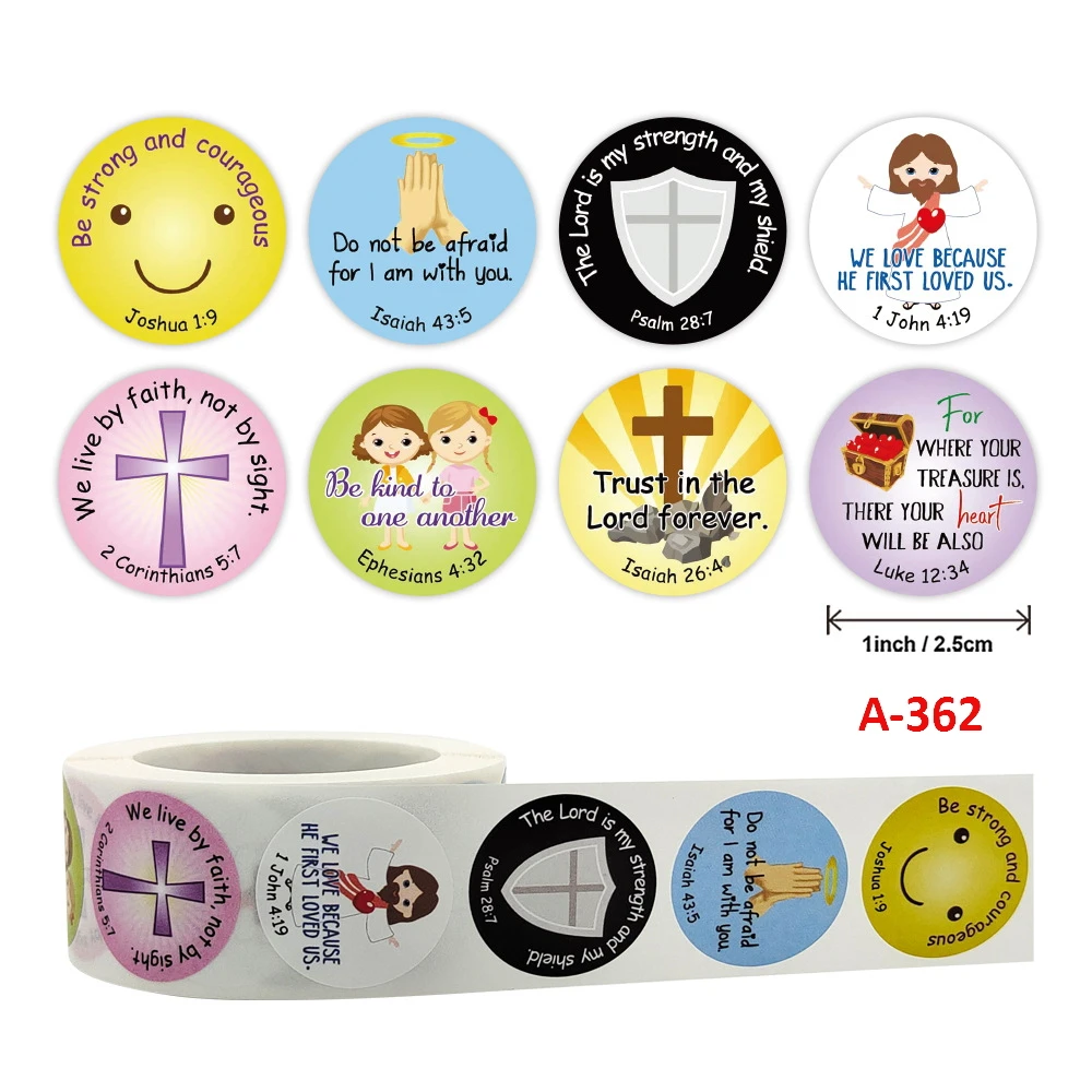 Juvale 1000 Pieces Christian Bible Verse Stickers For Kids, Religious  Sticker Roll, 10 Designs, 1.5 In : Target