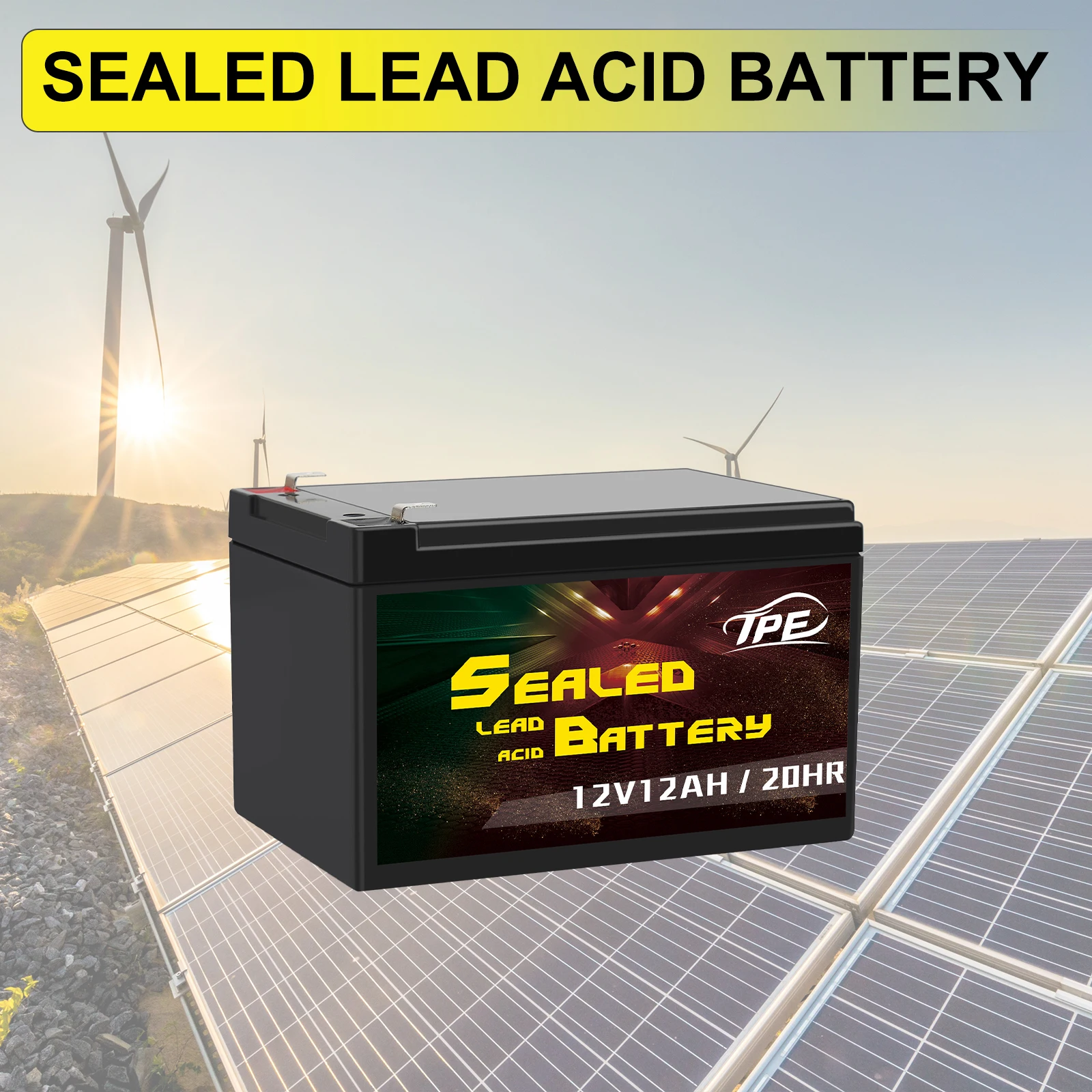 12V 12Ah Solar Sealed Lead Acid Battery Rechargeable SLA AGM Battery Long Life UPS Energy Storage Battery Emergency Power Supply factory