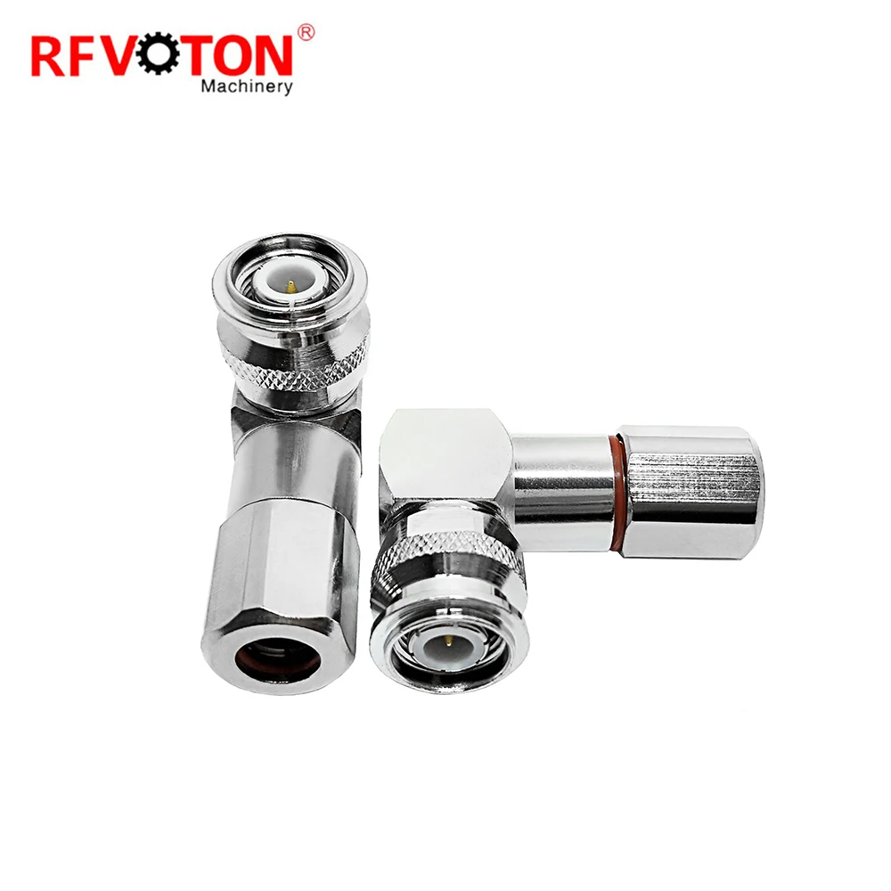 RF connector TNC type male pin RA right angle clamp for LMR300 5D-FB RF coaxial cable plug factory
