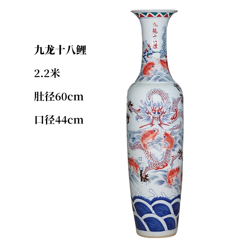 中国製ビッグサイズ陶器フロア花瓶 180cm青白色販売