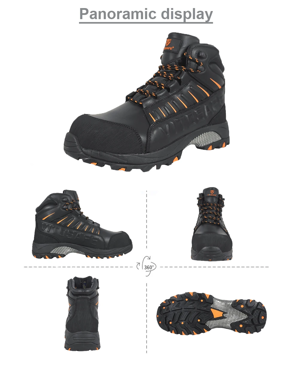 VITOSAFE New Design Anti-Static Anti-Smashing Sports Work Boots Oil Resistant Safety Shoes for Mining details