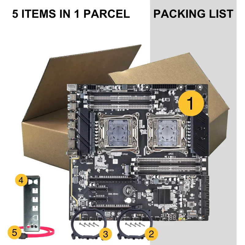 NEW X99 Dual CPU Motherboard LGA 2011-3 for Intel Xeon E5 V3/V4, 8