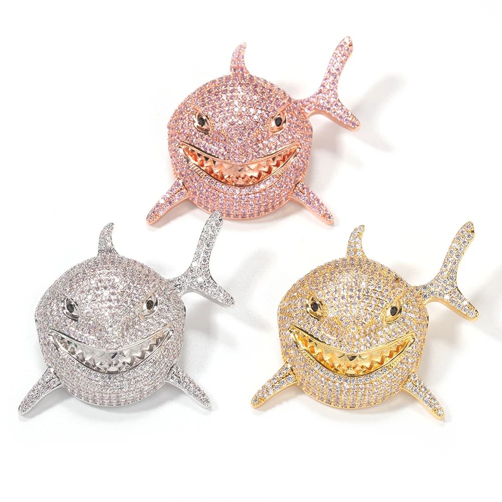 6ix9ine The Same Zircon Shark Pendant 