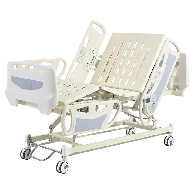 Luxury  CPR Electric Five-Functions Hospital Bed with Wood Head and Foot board Hospital Furniture