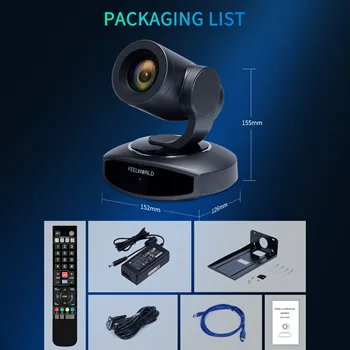 FEELWORLD NDI10X NDI|HX PTZ Camera, 4K 10x Optical Zoom, AI Human Tracking, Perfect for Video Conference & Broadcasting product image